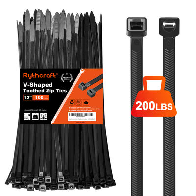 qualidade Braçadeiras de nylon em V para serviço pesado, 12 polegadas, 200 LBS de resistência à tração, duráveis e ajustáveis fábrica