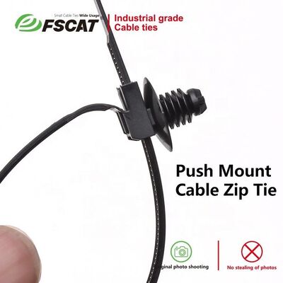 품질 검은색 자동차 케이블 타이 친환경 푸시 마운트 가능한 나일론 3.6*150mm CE ROHS 공장