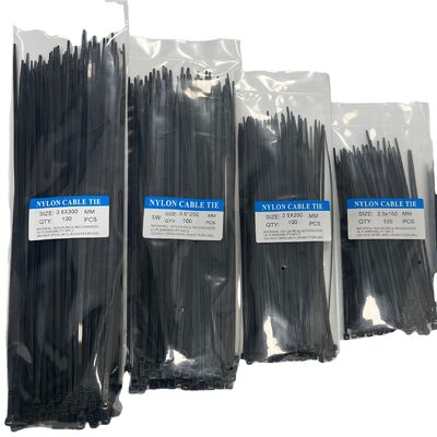 Quality High Quality Nylon Zip Ties - 300mm X 3.6mm - 12" Premium Tie Wraps 100 Pack of Black Cable Ties factory
