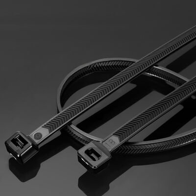 Kalite 300*7.6mm Kablo Bağı Ağır Hizmet Tipi 12 İnç V Şeklinde Dişli Çift Taraflı 200 LBS Çekme Mukavemetli Kendinden Kilitli Naylon Kablo Bağları Fabrika