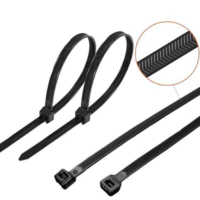 ποιότητας 300*7.6mm Σφιγκτήρες Zip Heavy Duty 12 ιντσών V-Σχήματος Οδοντωτοί Διπλής Όψης Με Αντοχή σε εφελκυσμό 200 LBS Αυτοασφαλιζόμενοι Νάιλον Δεσμοί Καλωδίων εργοστάσιο