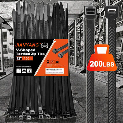 calidad Bridas de nailon de doble cara, bridas de plástico para cables, 200 libras de alta resistencia a la tracción, 7.6*300mm fábrica