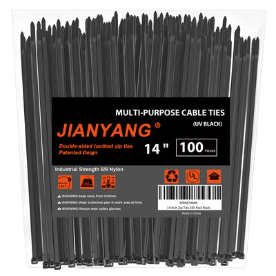 calidad 55 LBS Resistencia a la tracción, 12 pulgadas, bridas de nailon para cables, plástico negro de doble cara fábrica