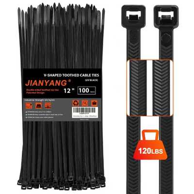 kwaliteit 300mm Lengte Elektrische Kabelbinders Plastic 120 LBS Treksterkte Herbruikbare Plastic Kabelbinders fabriek