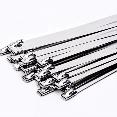 Kalite 400mm Uzunluğunda Paslanmaz Çelik Kilitli Bağlar 0.3mm Kalınlık Metal Bağ Fabrika