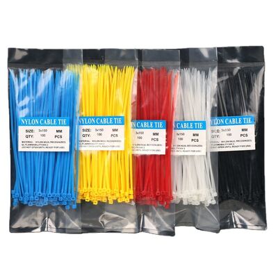 qualità Fascette stringicavo colorate da 100 mm di lunghezza, 2,5 mm di larghezza, alta durata per l'industria fabbrica