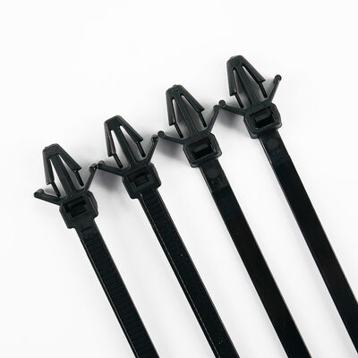 quality High Quality 4.6*190 Black Nylon Push Mount Ties PVC Cable Tie Sizes Strap Zip Ties factory