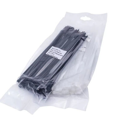 calidad Brida de nailon para cables, etiqueta con brida de cremallera, autoblocante, plástico, 4,8*200 mm, directa de fábrica, blanco, negro, duradero, CE, ROHS, 200 mm fábrica